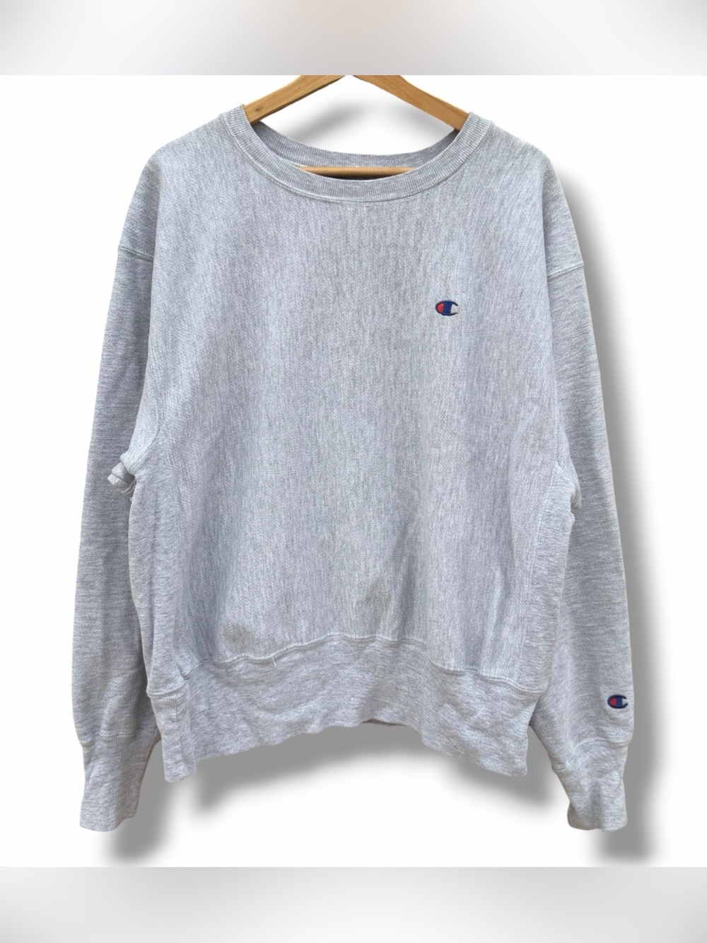 Vintage 90s Champion Reverse Weave Logo Sweatshirt Gray Blank Size Large USA